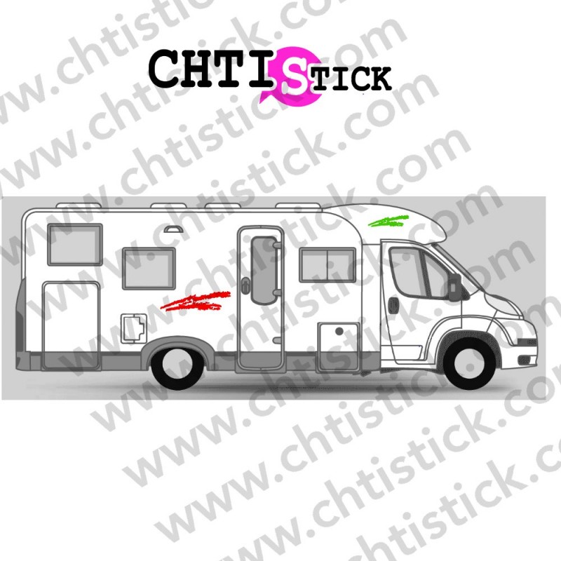Autocollant camping car CHTISTICK