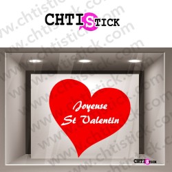 SV38 - Sticker coeur St Valentin - DECO-VITRES - Electrostatique