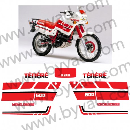 Kit stickers Moto YAMAHA 600 XTZ 3AJ TENERE Blanche