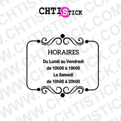 STICKERS HORAIRES DE MAGASIN