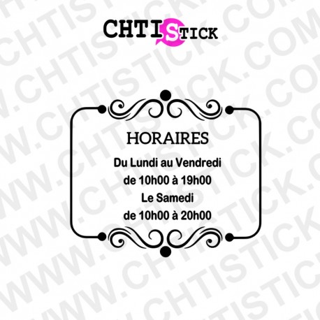 STICKERS HORAIRES DE MAGASIN